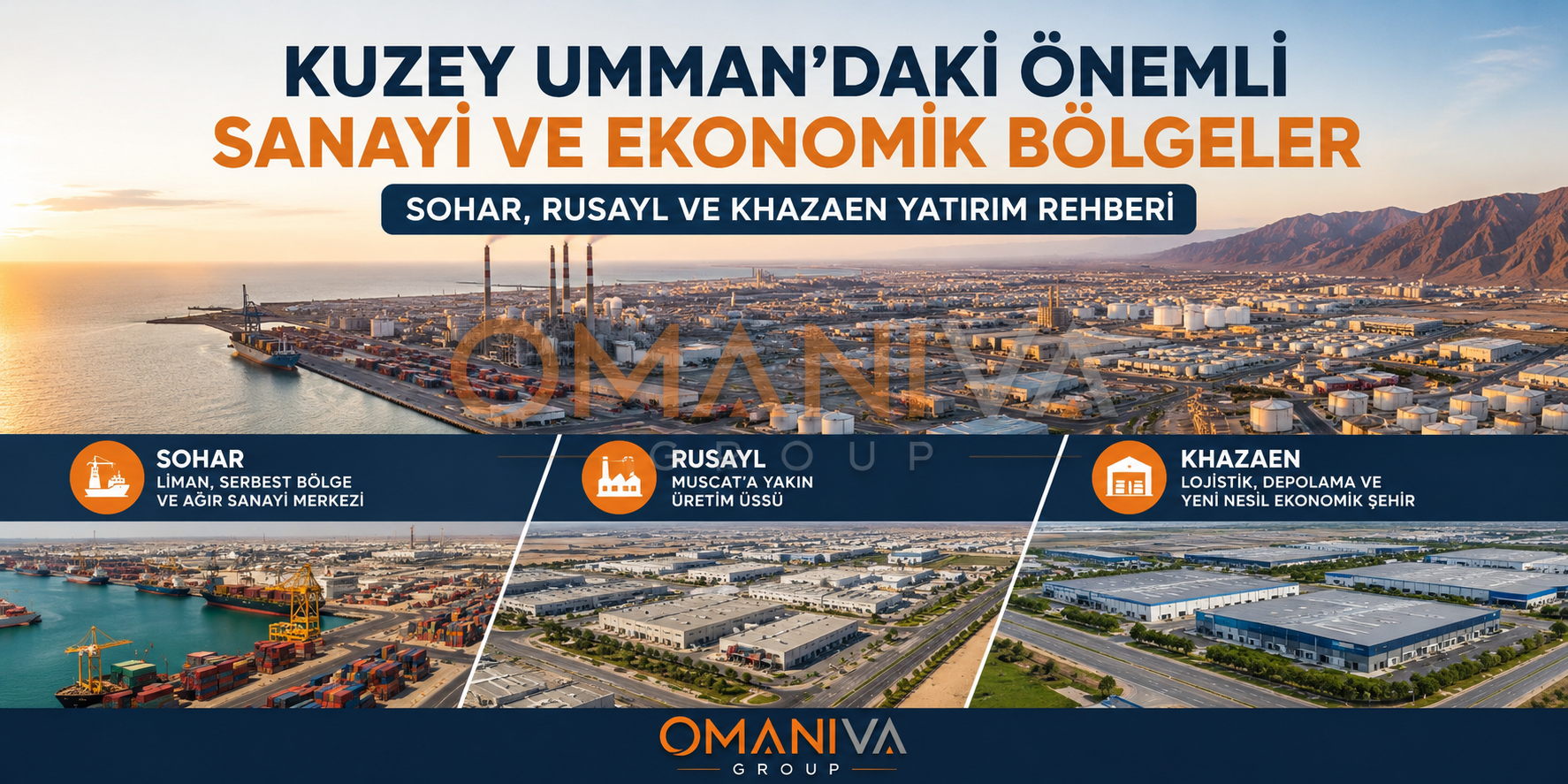 Kuzey Umman'daki Önemli Sanayi ve Ekonomik Bölgeler | Sohar, Rusayl ve Khazaen Yatırım Rehberi
