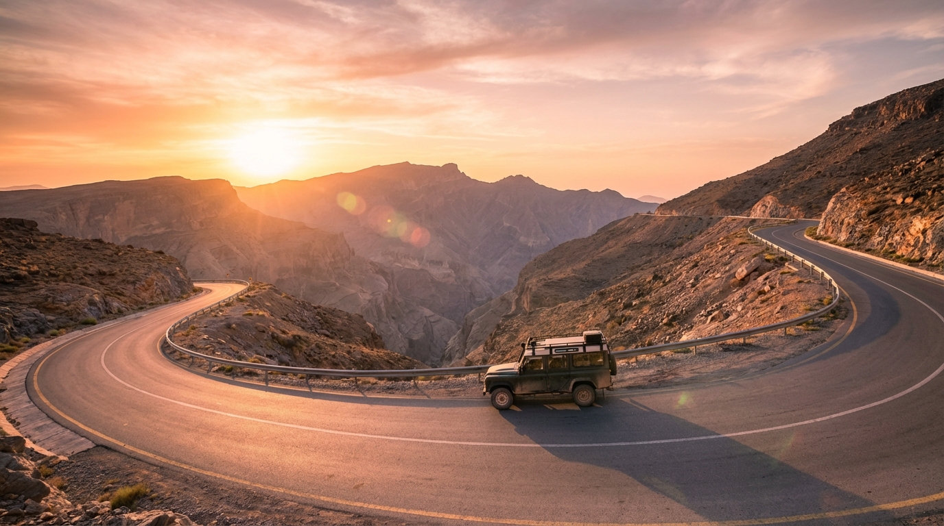 طريق جبلي في جبل الأخضر بعُمان لرحلات 4x4